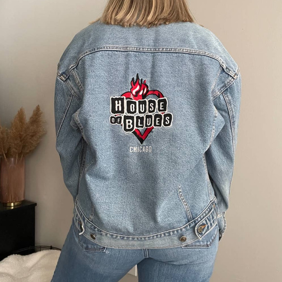 house of blues Jackets & Blazers - House of Blue Chicago Embroidered Denim Jean Jacket